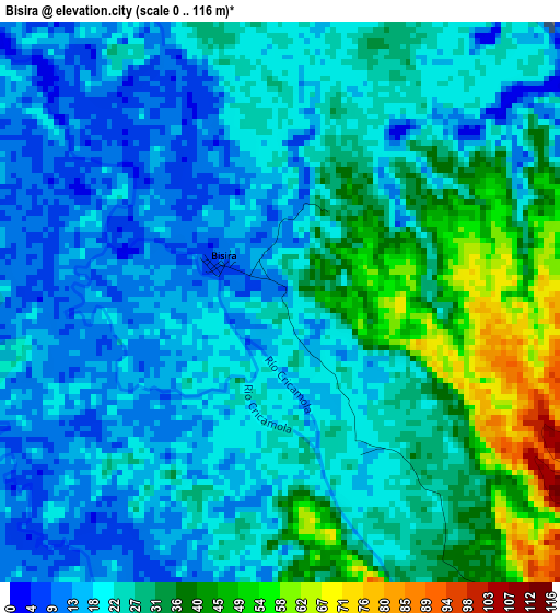 Bisira elevation map