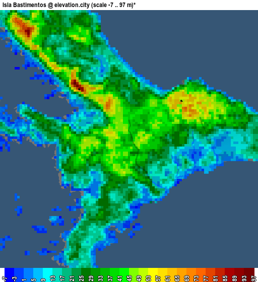 Isla Bastimentos elevation map