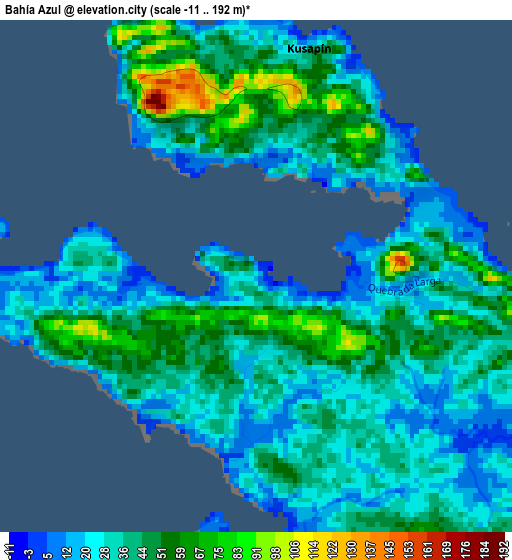 Bahía Azul elevation map