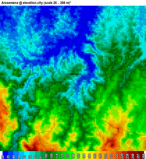 Arosemena elevation map