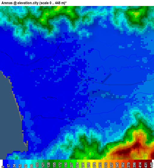 Arenas elevation map