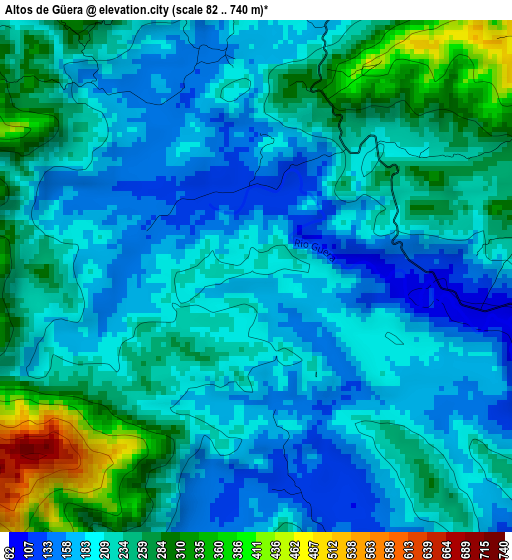 Altos de Güera elevation map