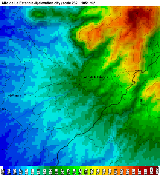 Alto de La Estancia elevation map