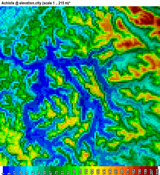 Achiote elevation map