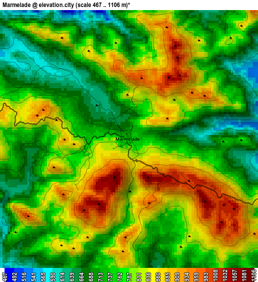 Marmelade elevation map