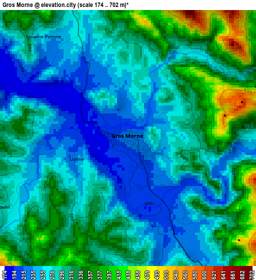 Gros Morne elevation map