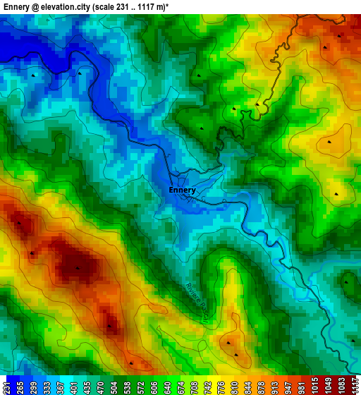 Ennery elevation map