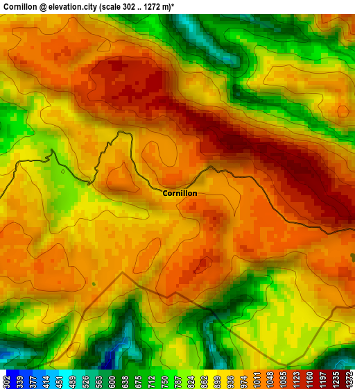 Cornillon elevation map