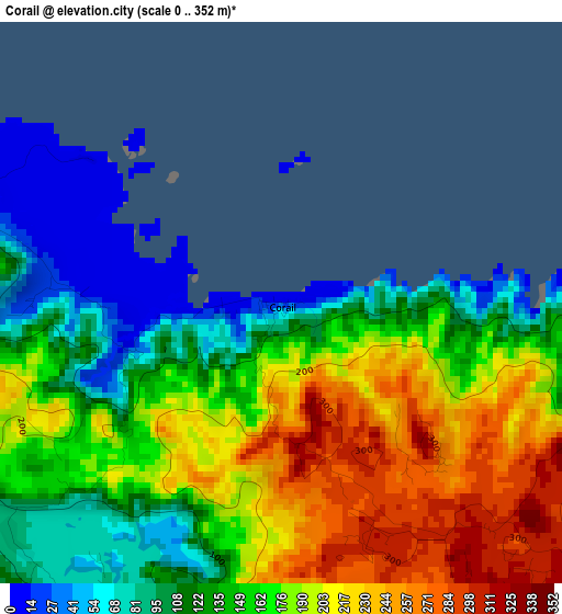 Corail elevation map