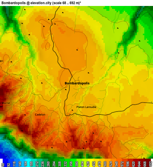 Bombardopolis elevation map