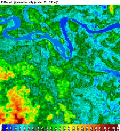 El Dorado elevation map