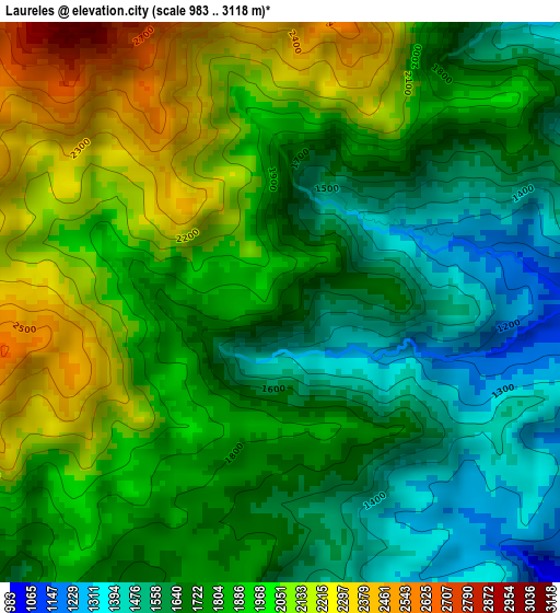 Laureles elevation map