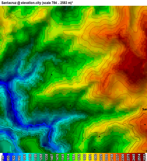 Santacruz elevation map