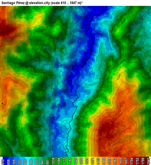 Santiago Pérez elevation map