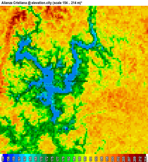 Alianza Cristiana elevation map