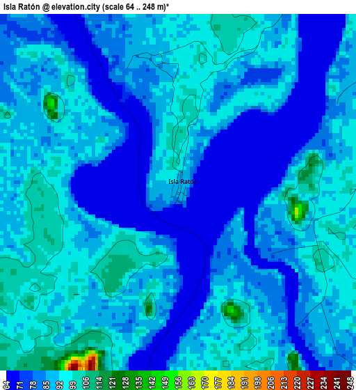 Isla Ratón elevation map