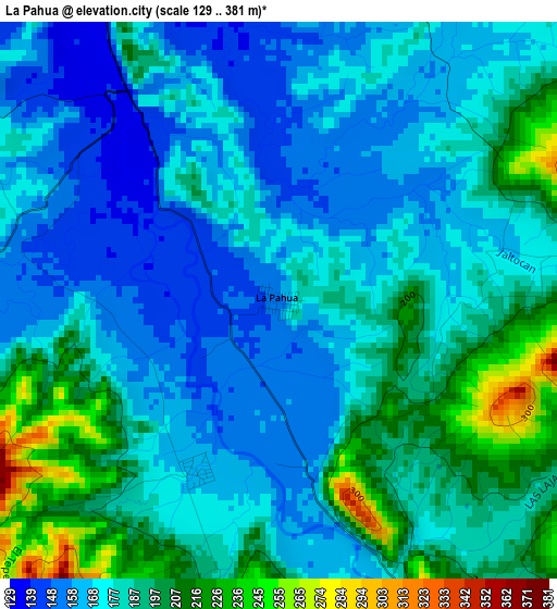 La Pahua elevation map