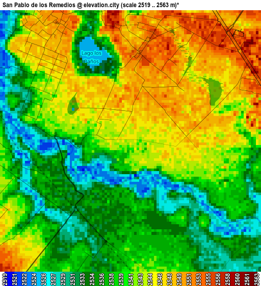 San Pablo de los Remedios elevation map