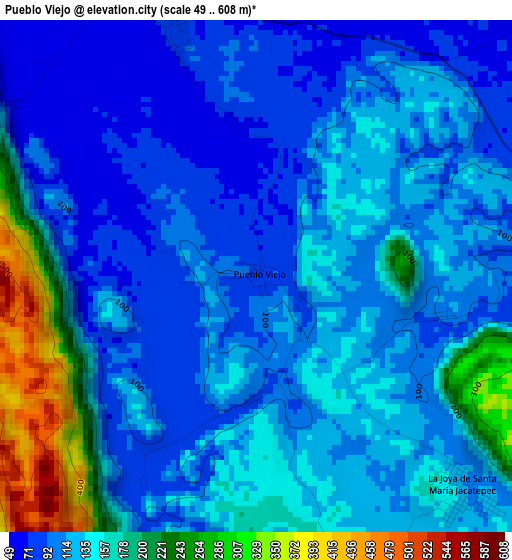 Pueblo Viejo elevation map