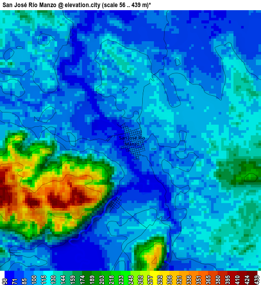 San José Río Manzo elevation map