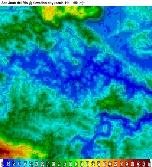 San Juan del Río elevation map