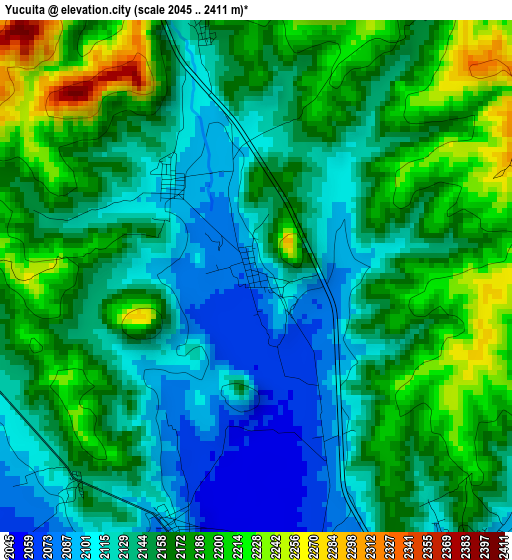 Yucuita elevation map