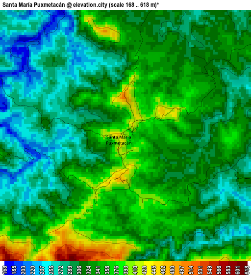 Santa María Puxmetacán elevation map