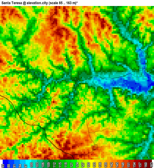 Santa Teresa elevation map