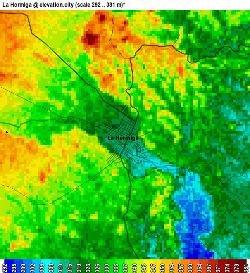 La Hormiga elevation map