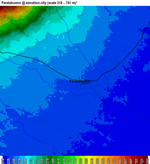 Paratebueno elevation map
