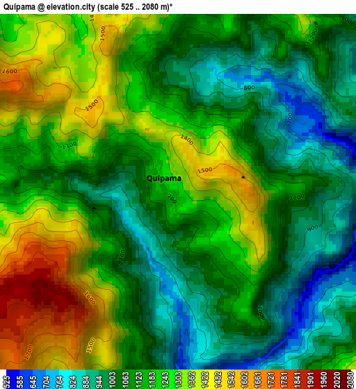 Quípama elevation map