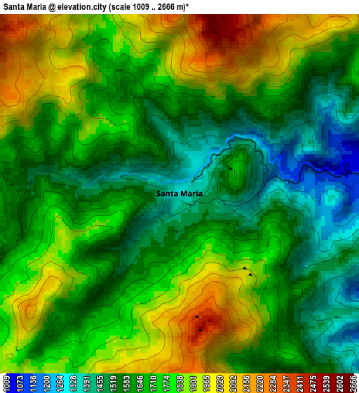 Santa María elevation map