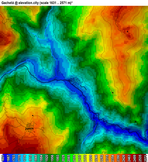 Gachetá elevation map