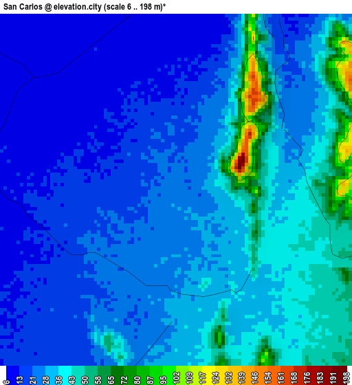 San Carlos elevation map