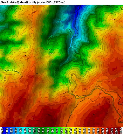 San Andrés elevation map