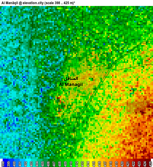 Al Manāqil elevation map