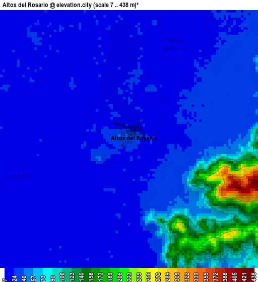 Altos del Rosario elevation map