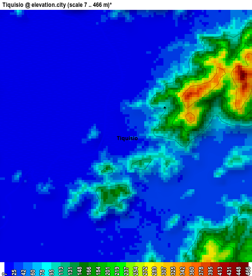 Tiquisio elevation map