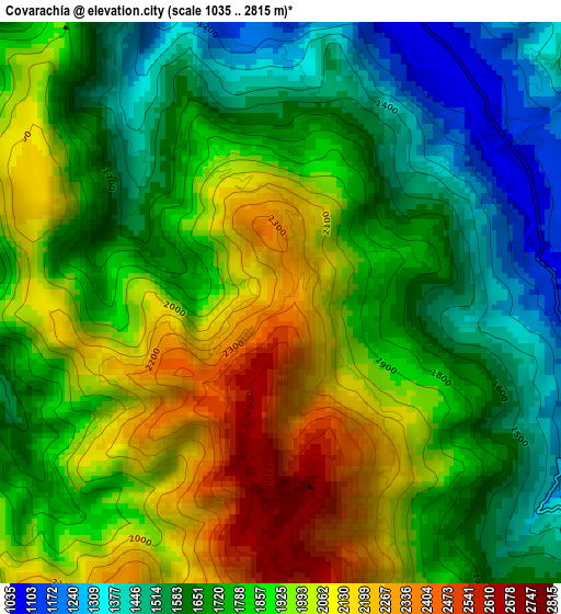 Covarachía elevation map