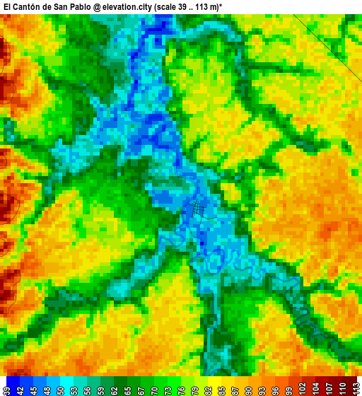 El Cantón de San Pablo elevation map