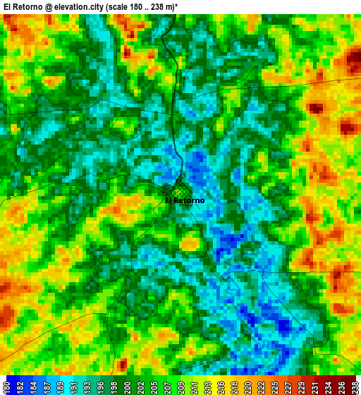 El Retorno elevation map