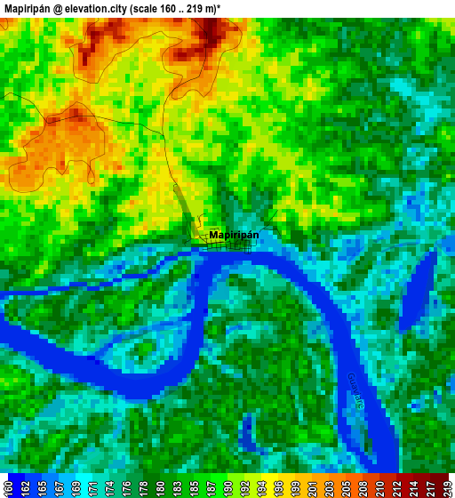 Mapiripán elevation map