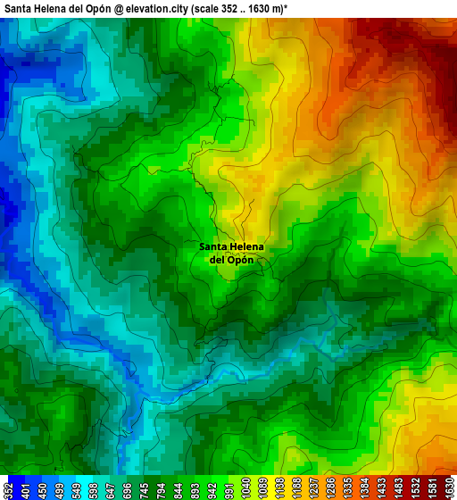 Santa Helena del Opón elevation map