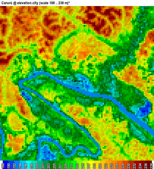 Carurú elevation map