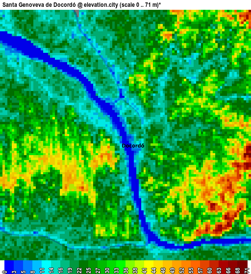 Santa Genoveva de Docordó elevation map