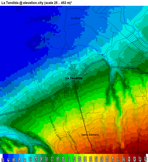 La Tendida elevation map