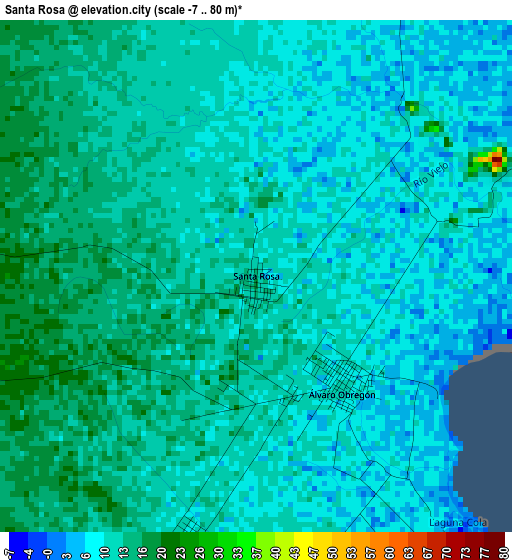 Santa Rosa elevation map