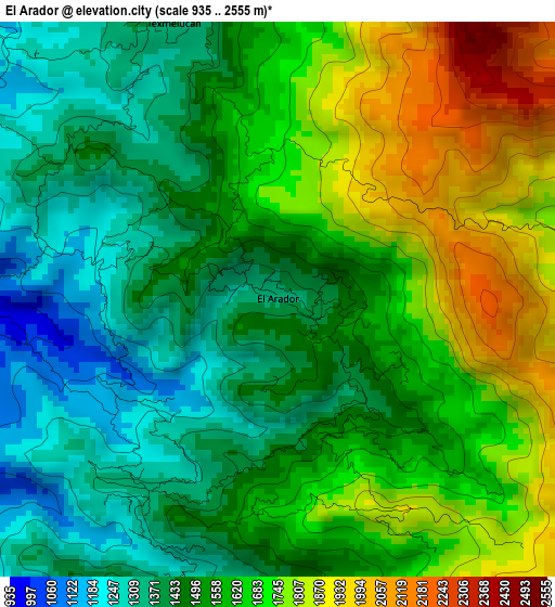 El Arador elevation map