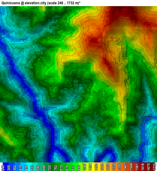 Quinicuena elevation map