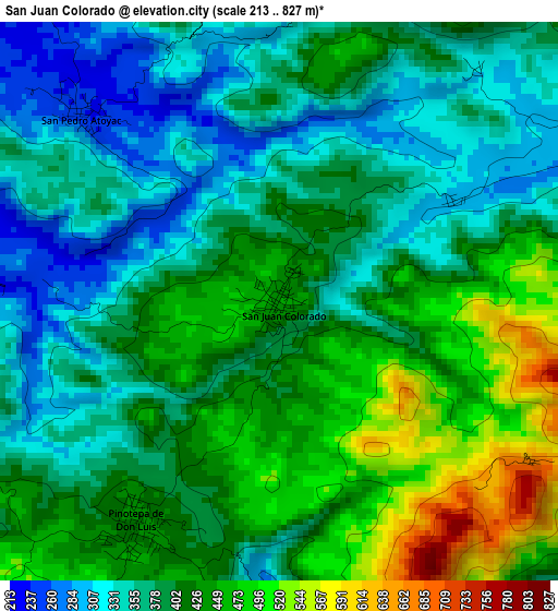 San Juan Colorado elevation map